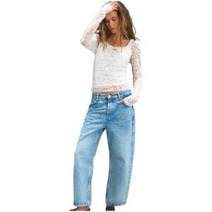 We The Free Deep Trance Dropped Boyfriend Jeans Size 30 NWT